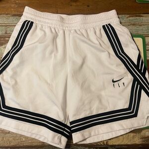 Nike Kid’s Basketball White Shorts with Black Accents